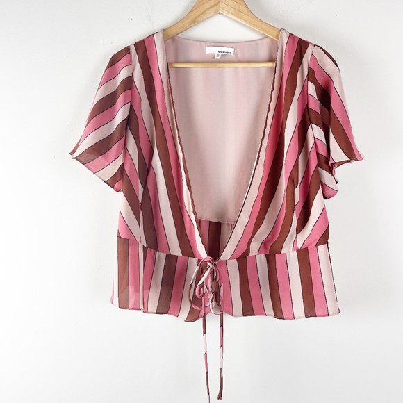 june & hudson Tops - 2/$30 NWT June & Hudson Striped Wrap Top Medium